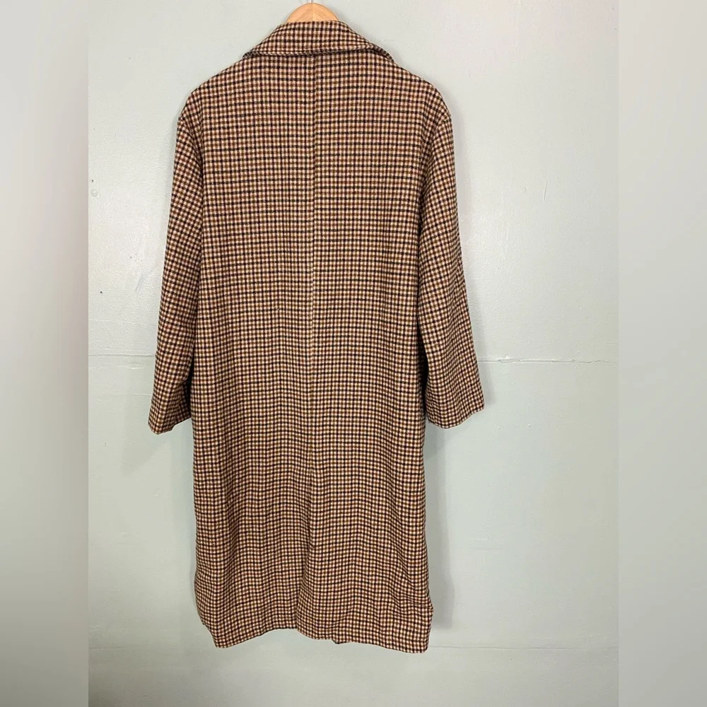 Anthropologie If By Sea Menswear‎ Plaid Overcoat City Coat Brown Academia Small - Picture 8 of 13